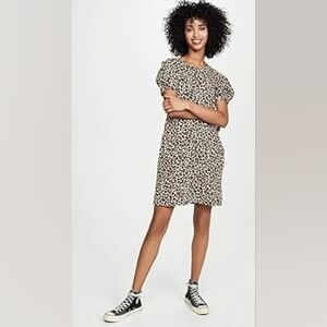 Velvet By Graham & Spencer Leopard Print Puff Sleeve Mini Dress In S